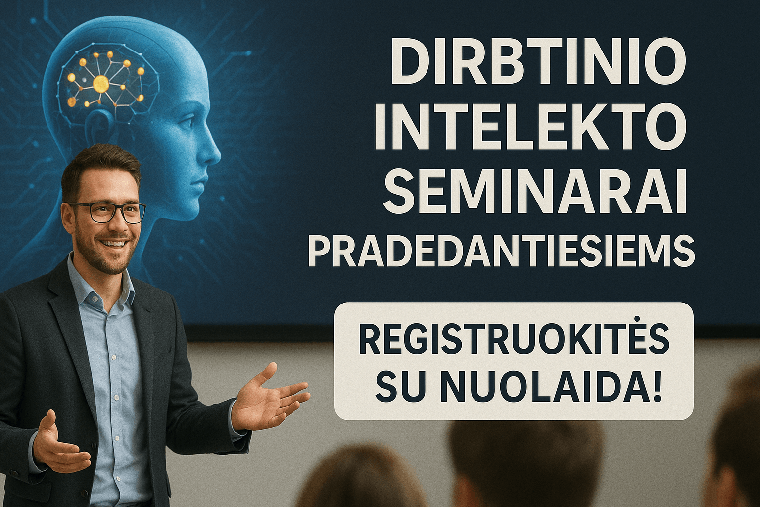 Dirbtinio intelekto seminarai pradedantiesiems – registruokitės su nuolaida!